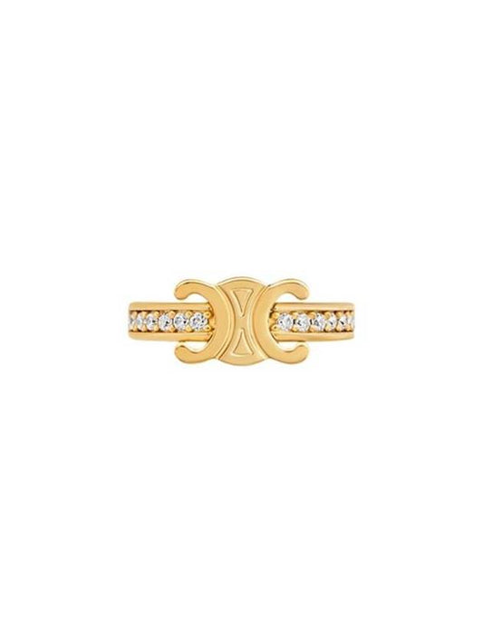 CELINE Triomphe Sparkle Strass Ear Cuff  Earrings Gold