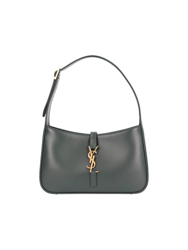 Saint Laurent Le 5 A 7 Smooth Leather Hobo Shoulder Bag Dark Green
