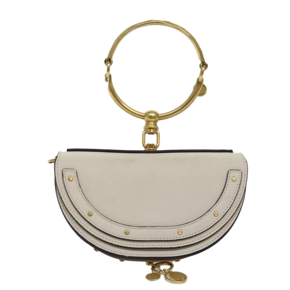 Chloe Small Bracelet Shoulder Bag Leather 2Way Cream