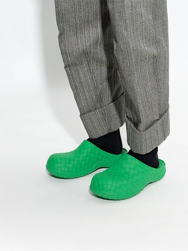 Bottega Veneta Intrecciato Rubber Slippers Green