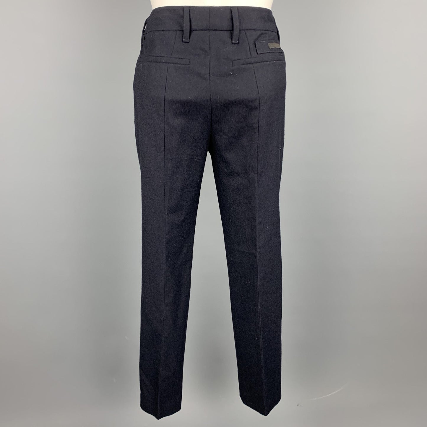PRADA Size 2 Navy Virgin Wool Dress Pants