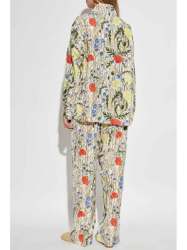 Bottega Veneta Bottega Veneta Two-piece Pajama With Floral Motif, Women's, Multicolour