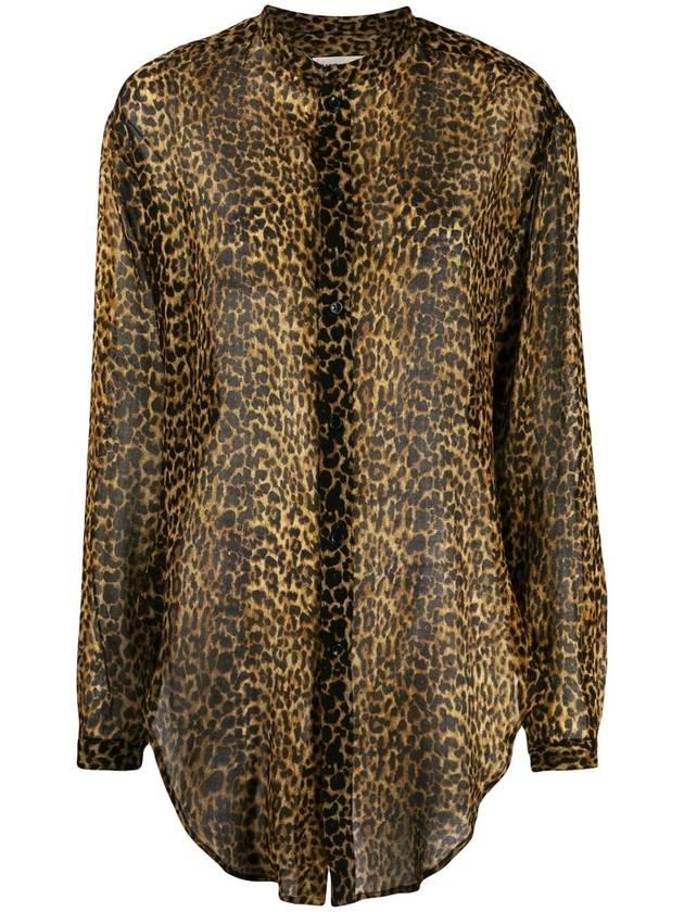 Saint Laurent Leopard Blouse 605378 Y653S 9665
