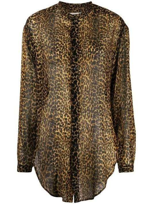 Saint Laurent Leopard Blouse 605378 Y653S 9665