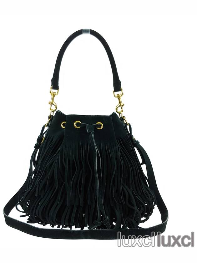 Saint Laurent YSL Emmanuel fringe bucket shoulder bag