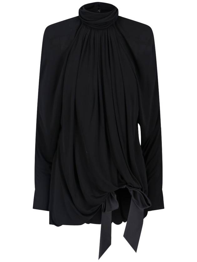 Saint Laurent 23 fw Drape Jersey Dress 744258Y6H331000 B0020499023