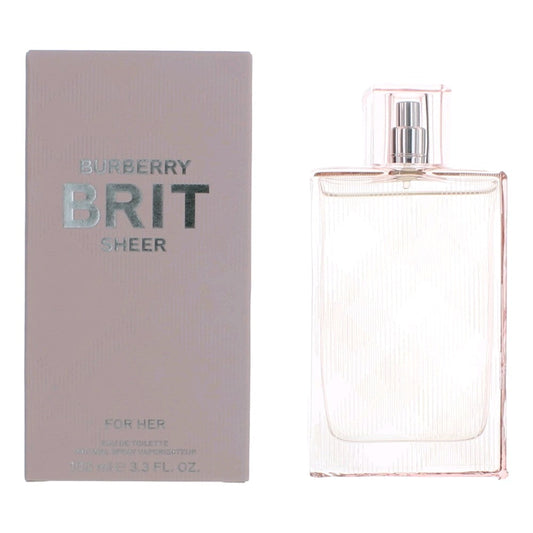 2pcs Brit Sheer by Burberry, 3.3 oz Eau De Toilette Spray for Women