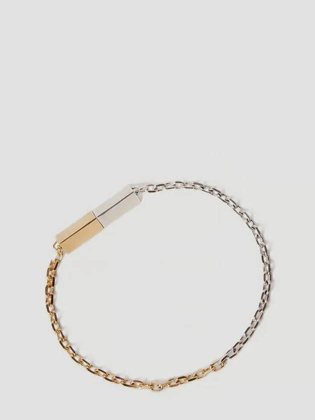 Bottega Veneta Dual Tone Chain Bracelet Silver Gold