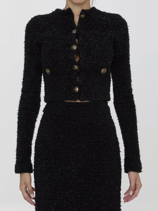 Balenciaga Cropped Cardigan In Tweed