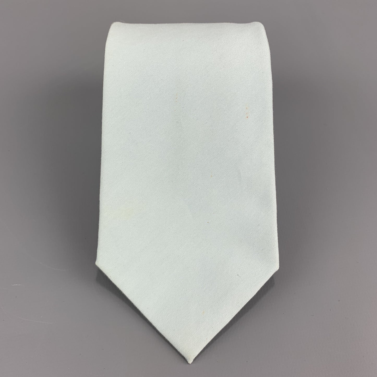 PRADA Solid Light Blue Cotton Blend Tie