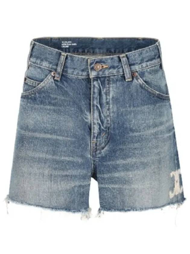 CELINE Skate Denim Shorts Blue