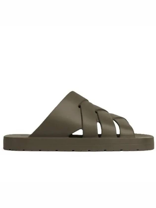 Bottega Veneta Flintston Intrecciato Matte Rubber Sandals Solid