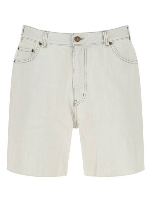 Saint Laurent Men's Baggy Denim Shorts White