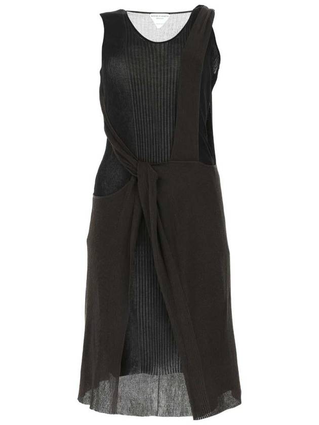 Bottega Veneta two-tone cotton blend midi dress