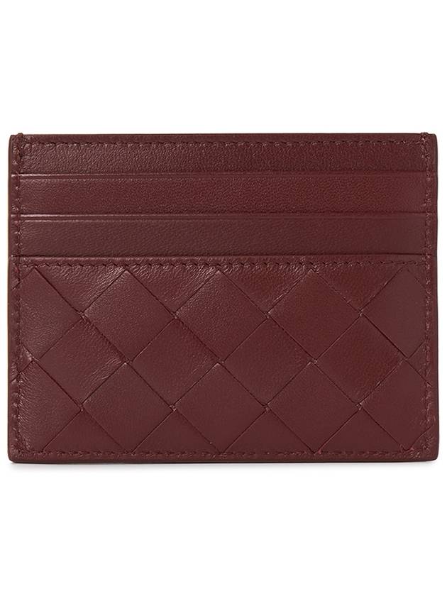 Bottega Veneta Intrecciato Leather Card Wallet Cherry Gold