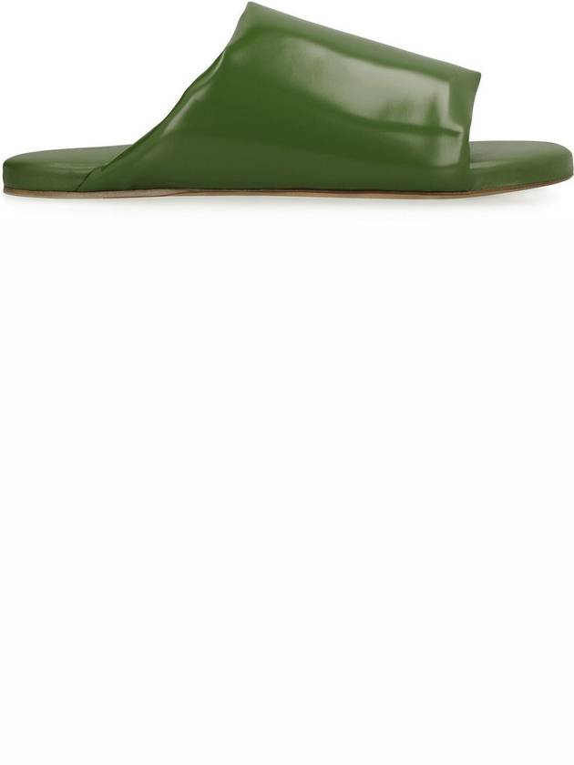 Bottega Veneta Padded Lambskin Slippers Green