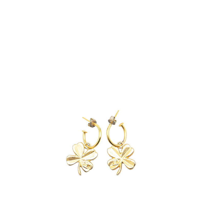 Chanel Clover Swing Hoop Earrings