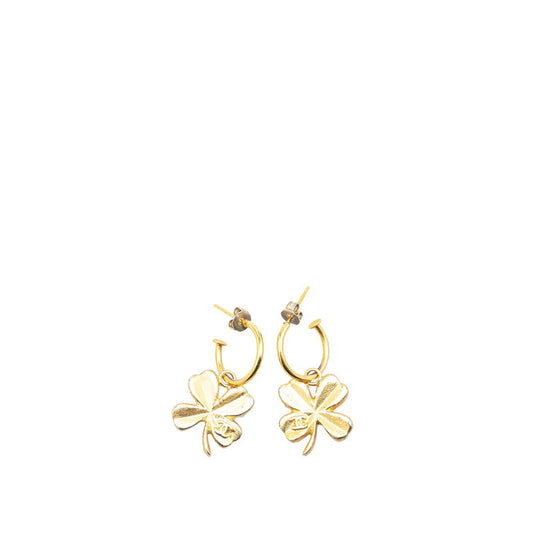 Chanel Clover Swing Hoop Earrings
