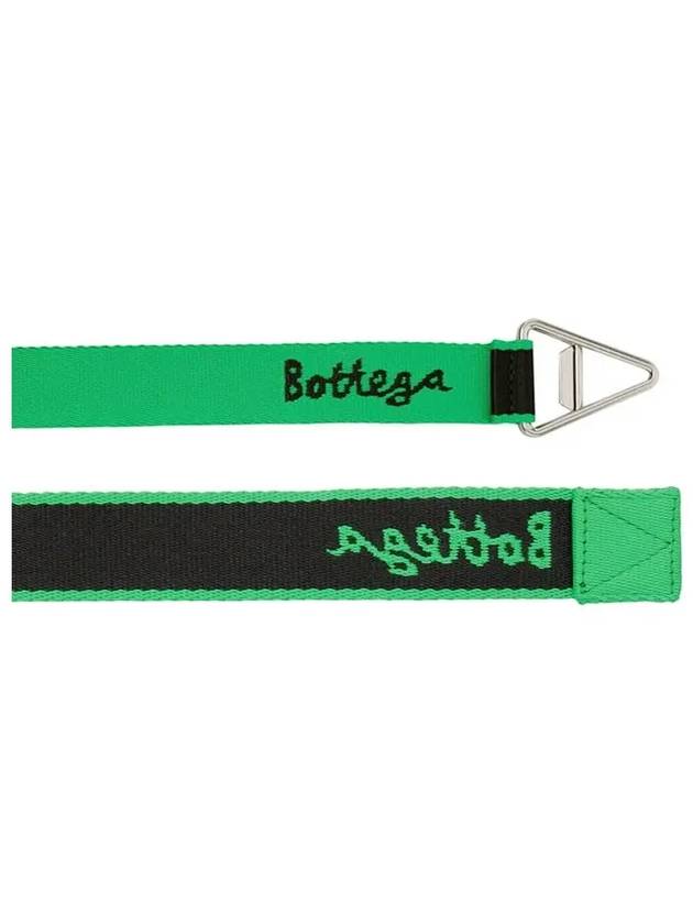 Bottega Veneta Logo Triangle Buckle Belt Green