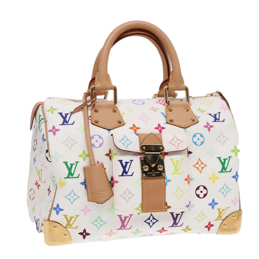 LOUIS VUITTON Monogram Multicolor Speedy 30 Hand Bag White M92643 LV 90665A