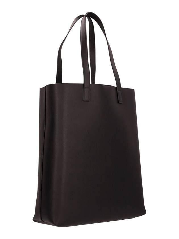 Saint Laurent Logo Soft Leather Bold Tote Bag Black