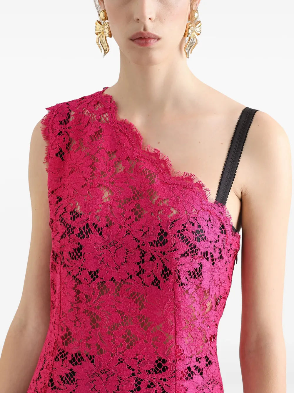 Dolce & Gabbana Women Short Dress With Floral Lace