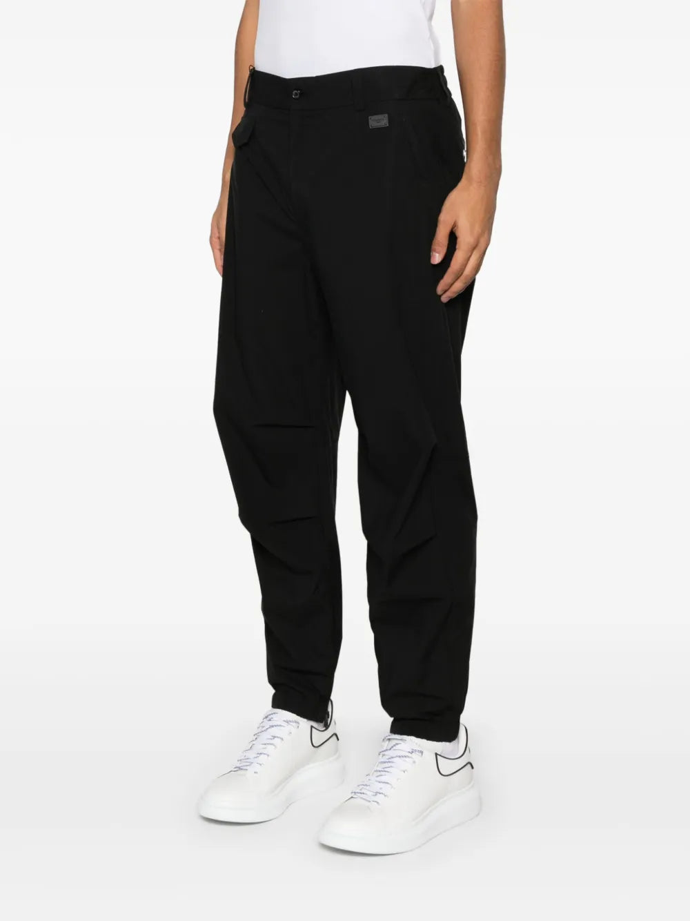 Dolce & Gabbana Men Tapered Trousers With Logo Plaque