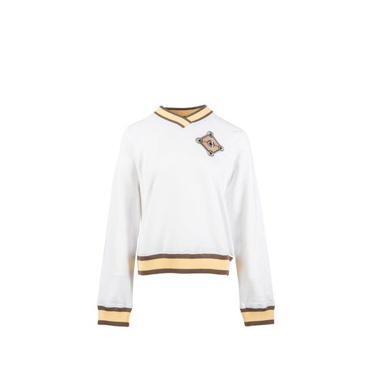 HERMES Size 40 Embroidered Sweatshirt Cotton White/Multicolour