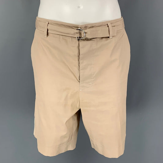 PRADA Size 36 Beige Cotton Belted Shorts
