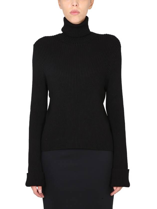 Balenciaga bag free logo knit turtleneck black