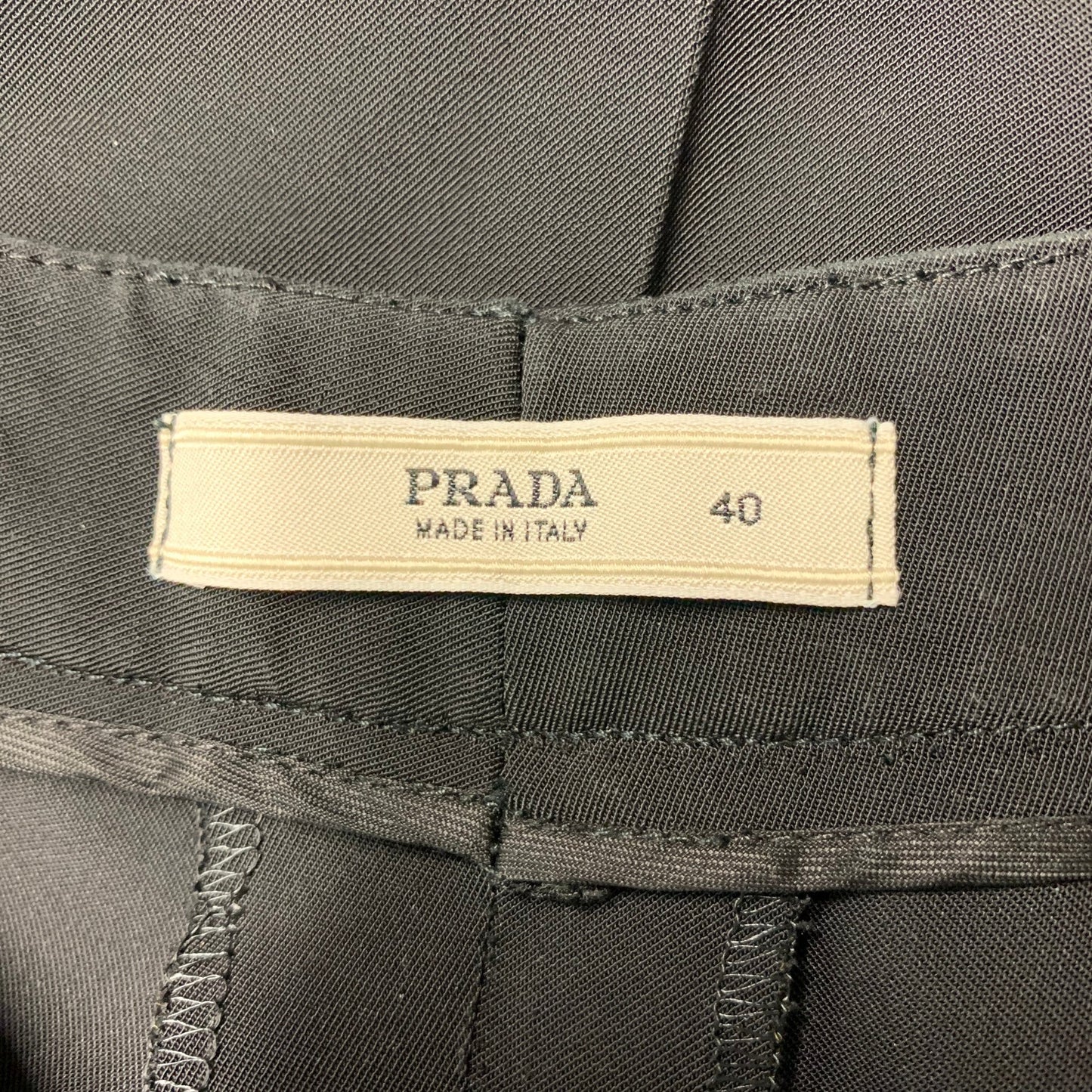 PRADA Size 4 Black Polyester &  Elastane Solid Straight Dress Pants