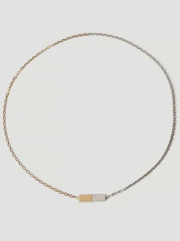 Bottega Veneta Dual Tone Necklace Silver