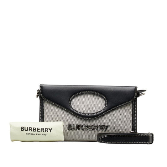 Burberry   Cotton Canvas Leather Handbag Shoulder Bag ()