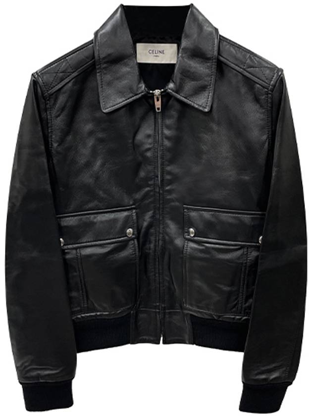 CELINE Classic Aviator Lambskin Jacket Black