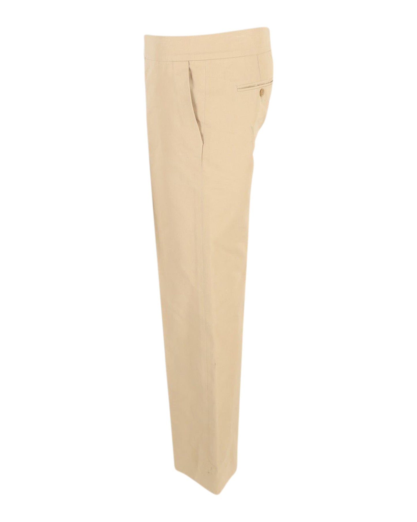 Chloe Wide Leg Trousers in Beige Cotton