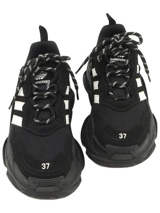 Balenciaga XAdidas Black White Double Foam Mesh Clear Sole Triple S Women Sneakers 37
