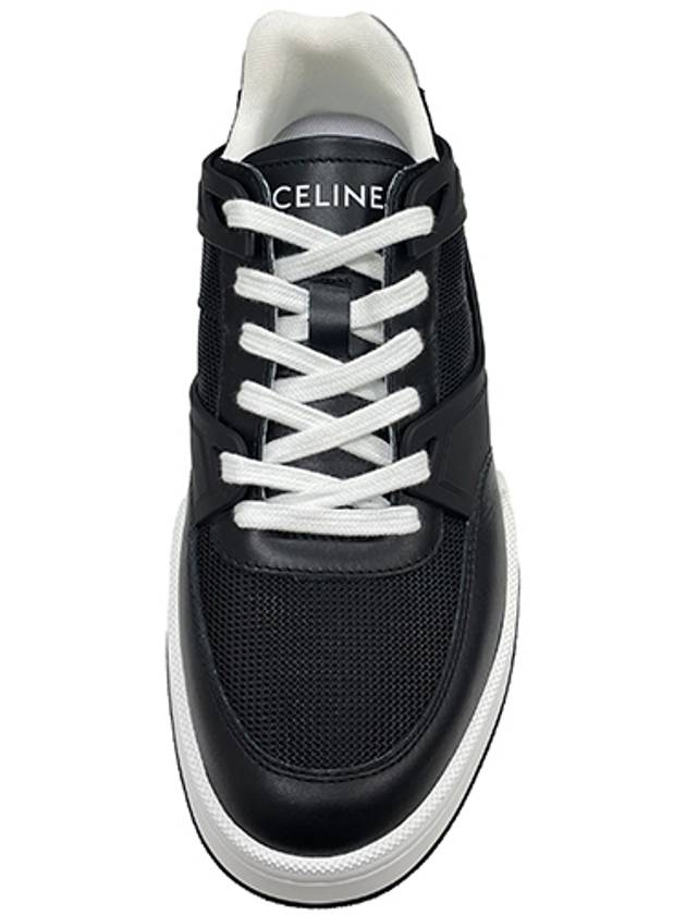 CELINE CT07 Rubber Mesh Leather Low Top Sneakers Black
