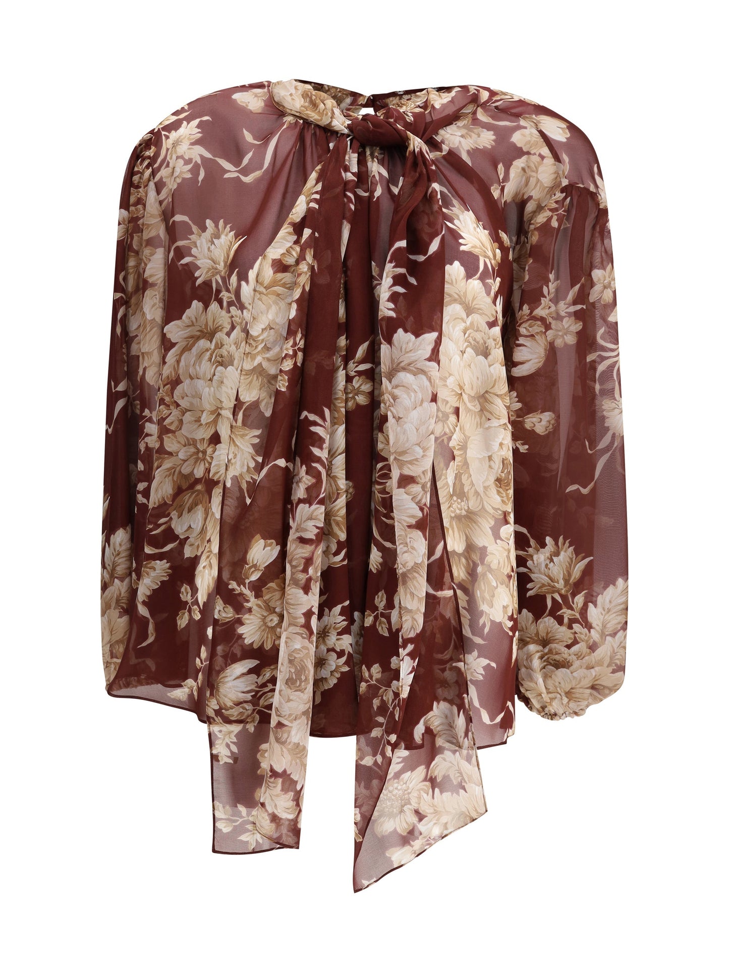 Dolce & Gabbana Women Silk Chiffon Floral Shirt