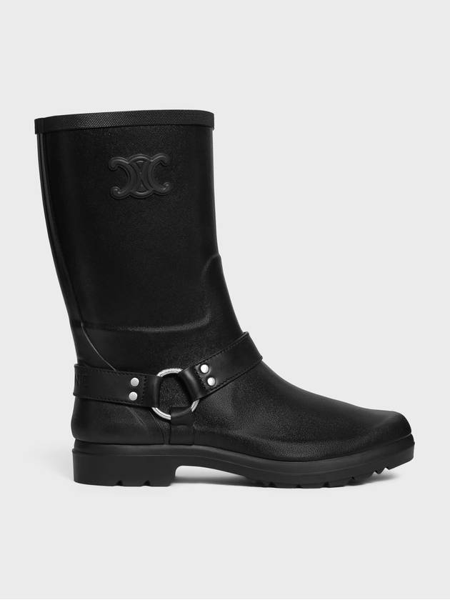 CELINE Mid  Rain Boots In Rubber And Calfskin Black