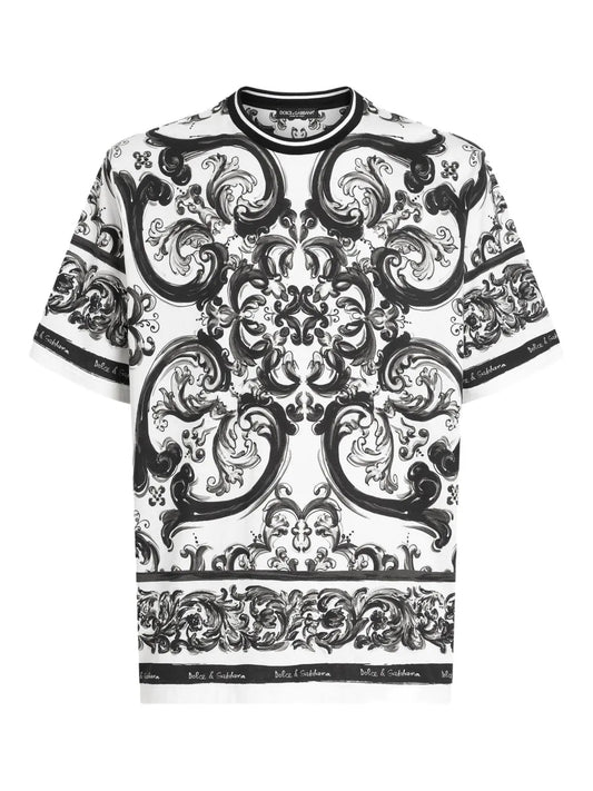 Dolce & Gabbana Men Majolica Print T-Shirt