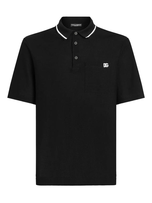 Dolce & Gabbana Men Cotton Polo Shirt With Embroidered Logo
