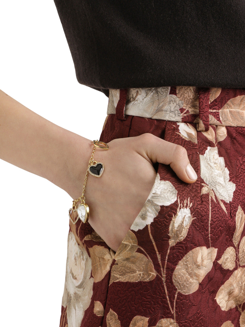 Dolce & Gabbana Women Italian Tailored Bracelet With Heart-Shaped Charms