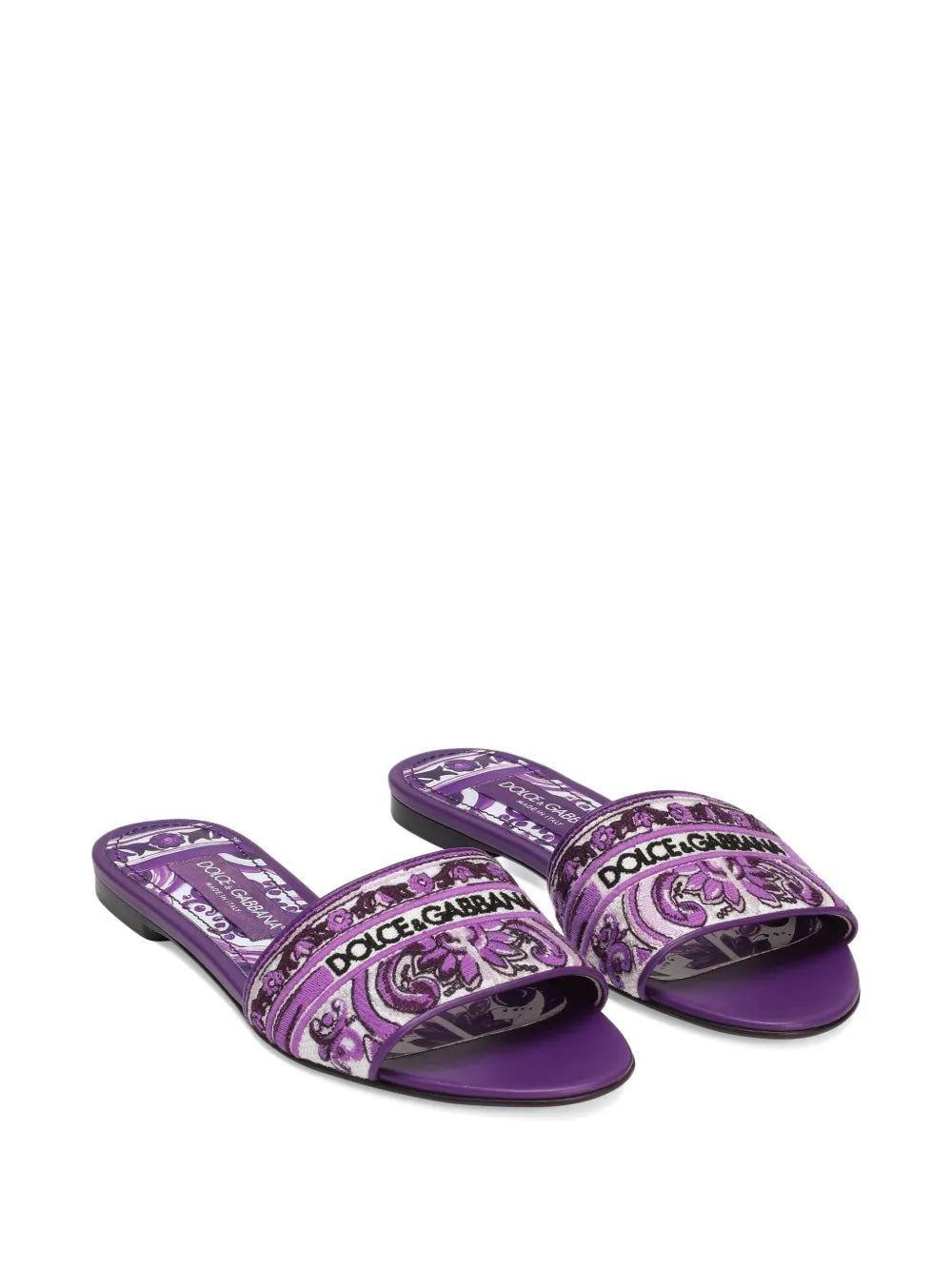 Dolce & Gabbana Women Majolica Pattern Slide Sandals