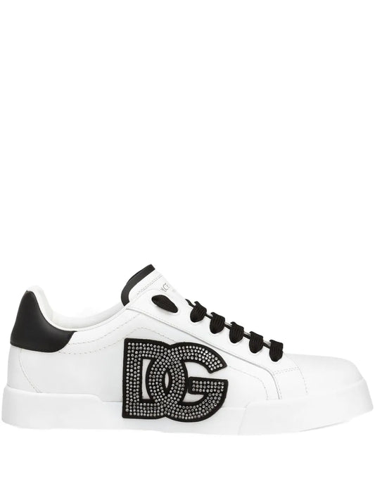 Dolce & Gabbana Women Portofino Sneakers With Rhinestones
