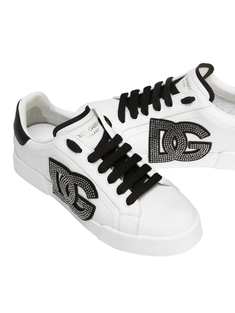 Dolce & Gabbana Women Portofino Sneakers With Rhinestones