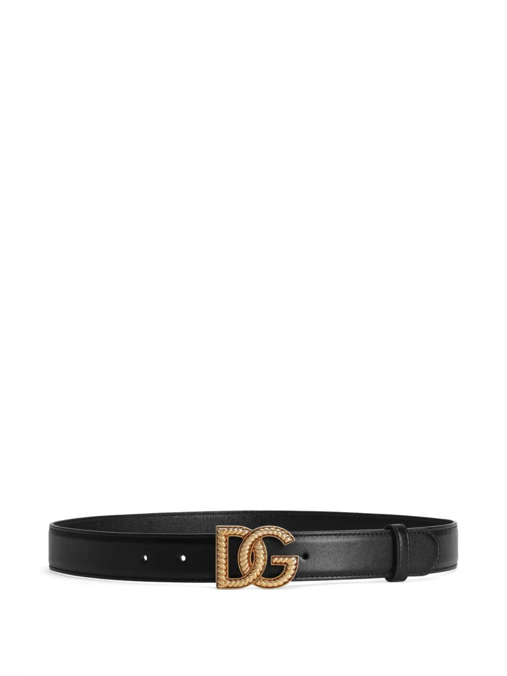 Dolce & Gabbana Women Leather Belt With Logo Plaque