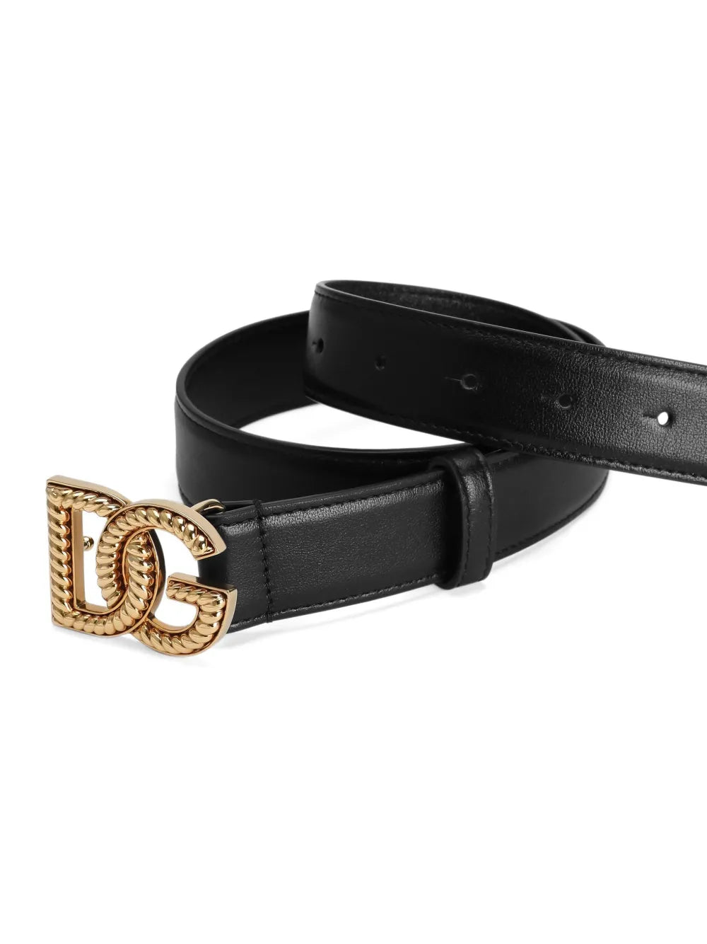 Dolce & Gabbana Women Leather Belt With Logo Plaque