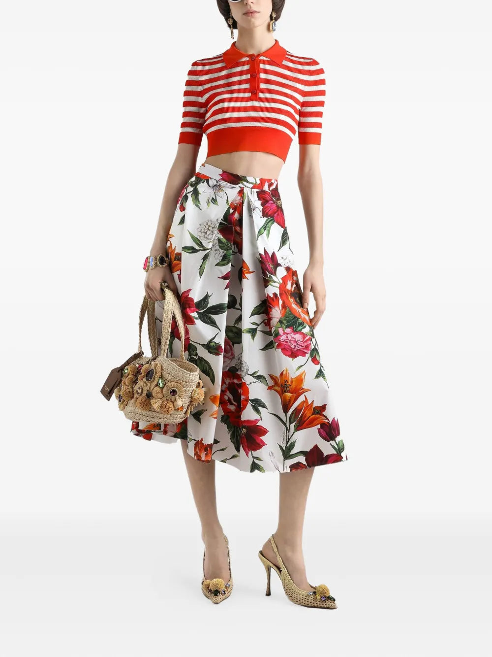Dolce & Gabbana Women Floral Print Midi Skirt