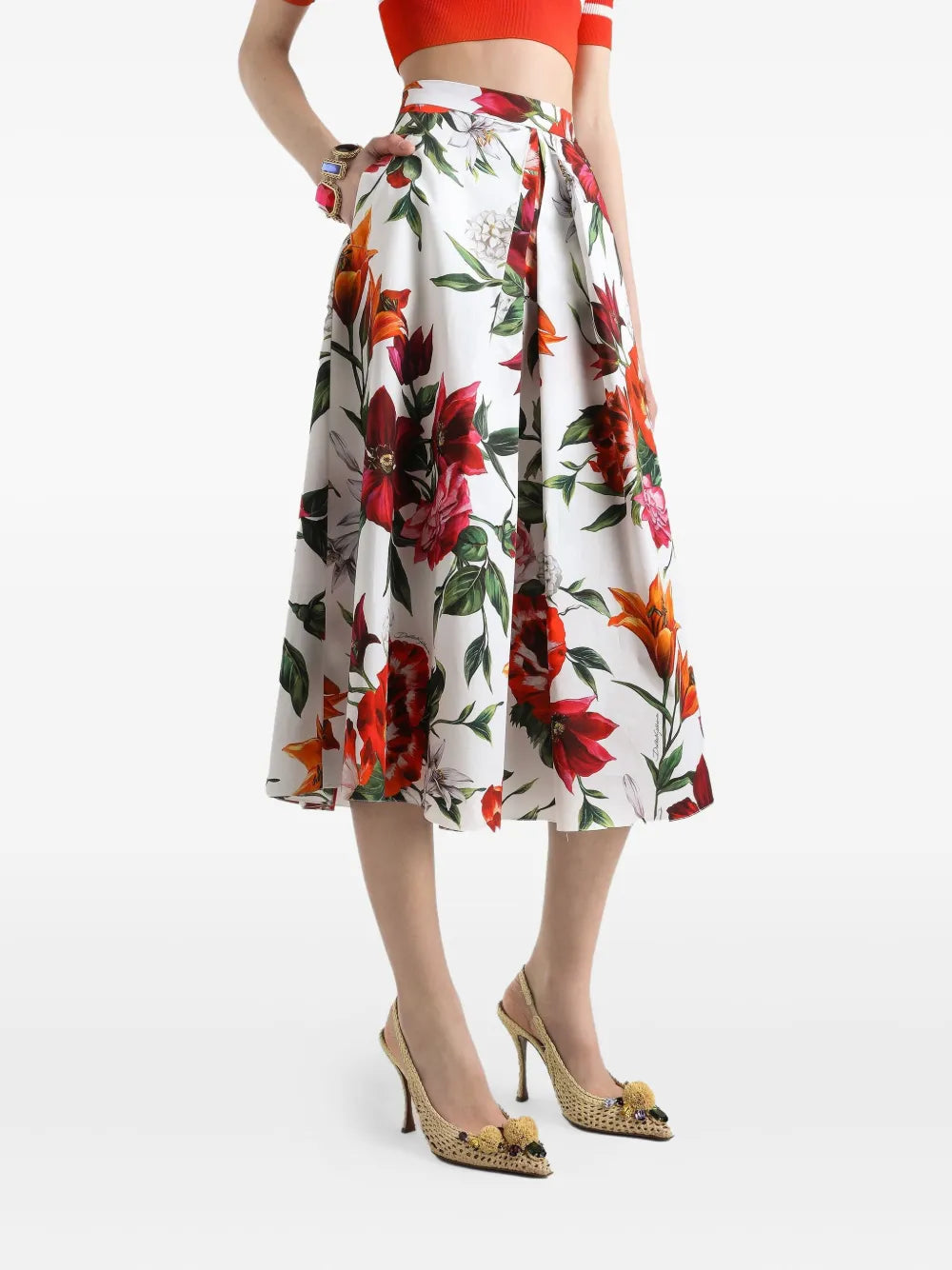 Dolce & Gabbana Women Floral Print Midi Skirt