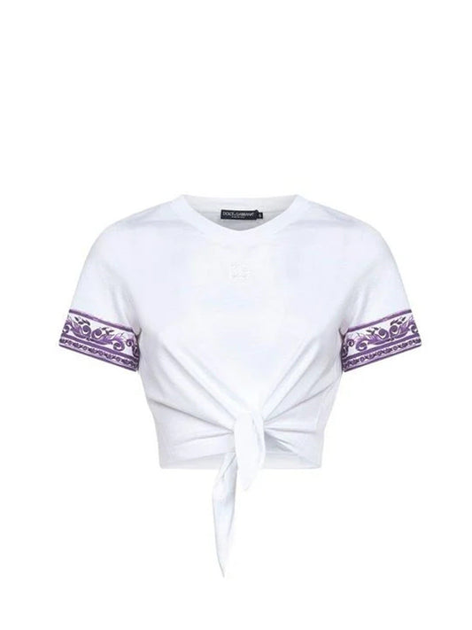 Dolce & Gabbana Women Cotton T-Shirt With Logo Application